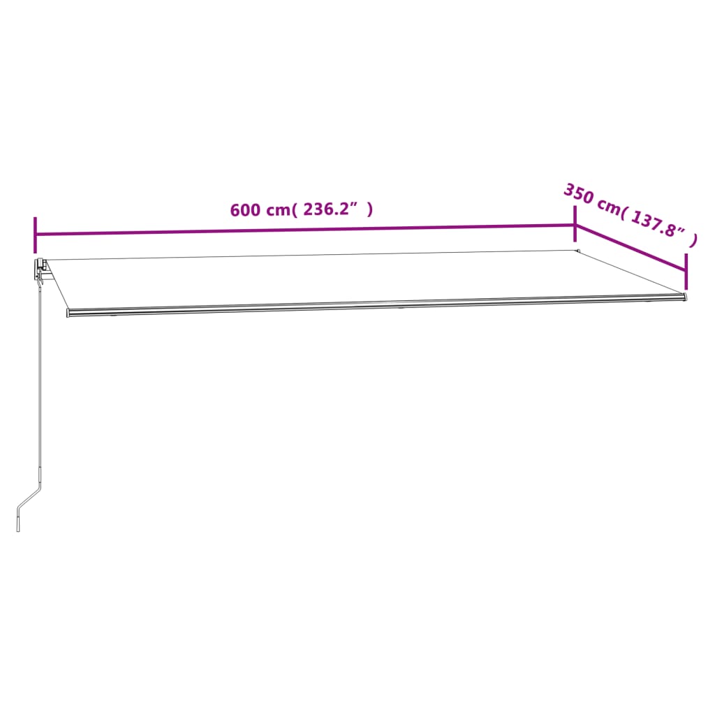 Tenda da Sole Retrattile Automatica 600x350 cm Gialla e Bianca - homemem39