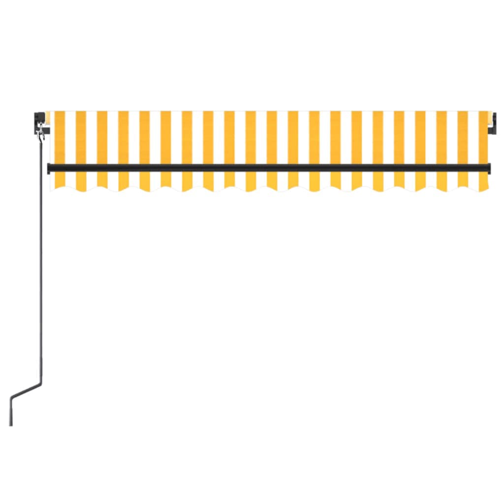 Tenda da Sole Retrattile Manuale 350x250 cm Gialla e Bianca