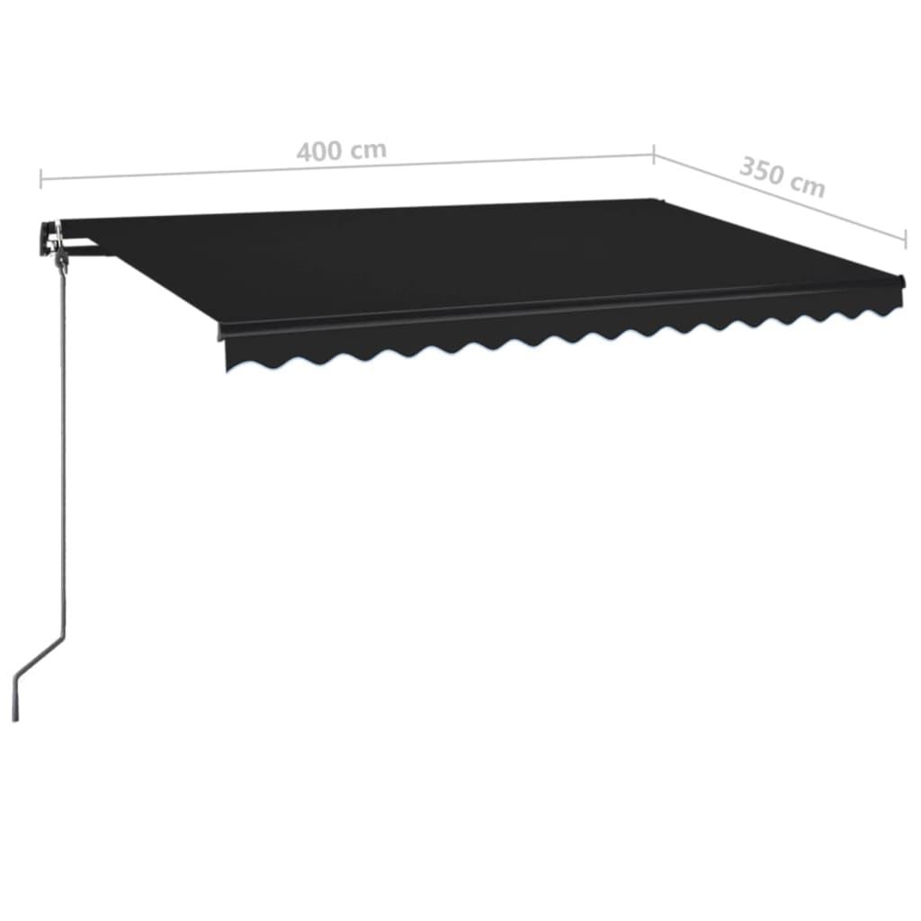 Tenda da Sole Retrattile Manuale 400x350 cm Antracite - homemem39