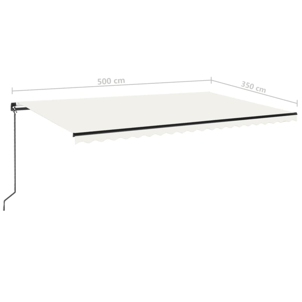 Tenda da Sole Retrattile Manuale 500x350 cm Crema - homemem39