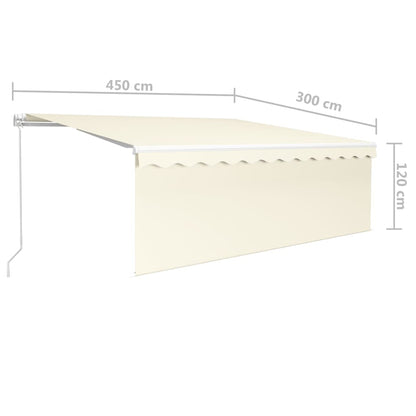 Tenda da Sole Retrattile con Parasole e LED 4,5x3 m Crema