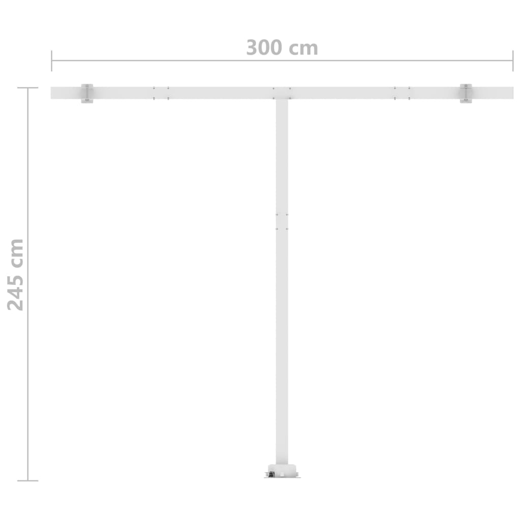 Tenda da Sole Retrattile Manuale con LED 300x250cm Blu e Bianco - homemem39