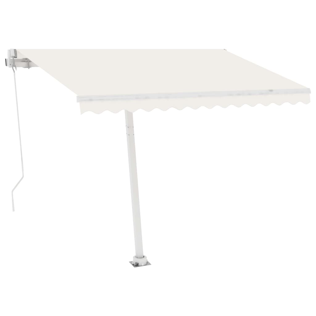 Tenda da Sole Retrattile Manuale con LED 300x250 cm Crema