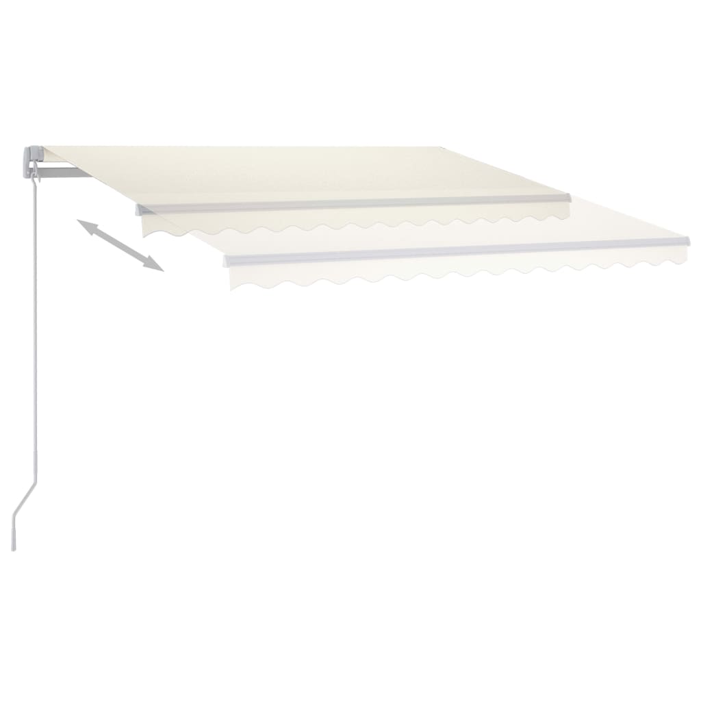 Tenda da Sole Retrattile Manuale con LED 300x250 cm Crema - homemem39