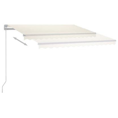 Tenda da Sole Retrattile Manuale con LED 300x250 cm Crema