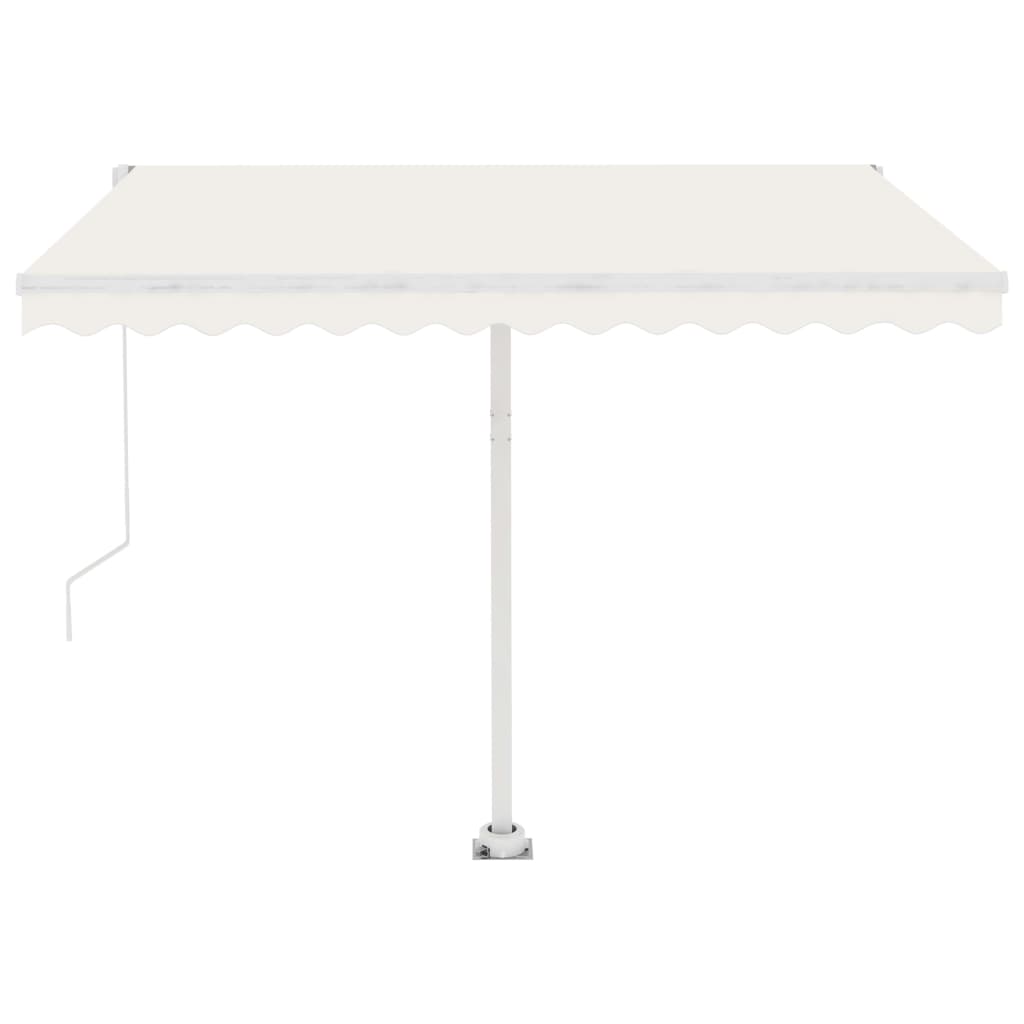 Tenda da Sole Retrattile Manuale con LED 300x250 cm Crema - homemem39