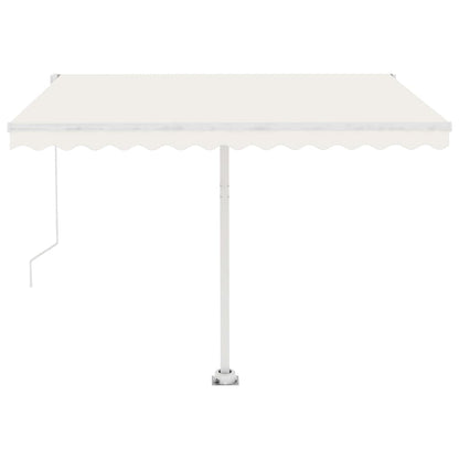 Tenda da Sole Retrattile Manuale con LED 300x250 cm Crema