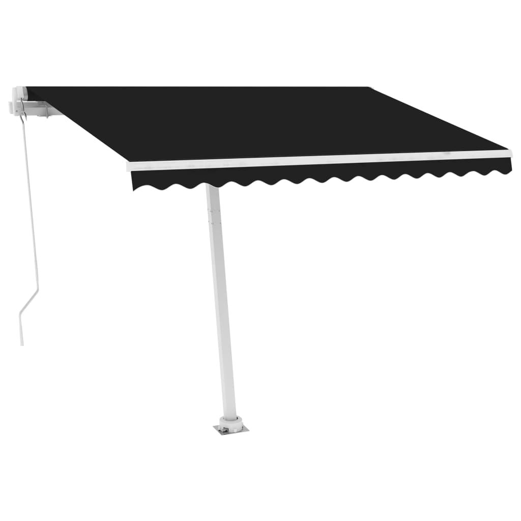 Tenda da Sole Retrattile Manuale con LED 300x250 cm Antracite - homemem39