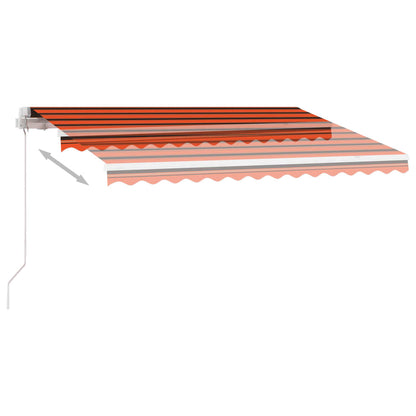 Tenda da Sole Manuale con LED 300x250cm Arancione e Marrone - homemem39