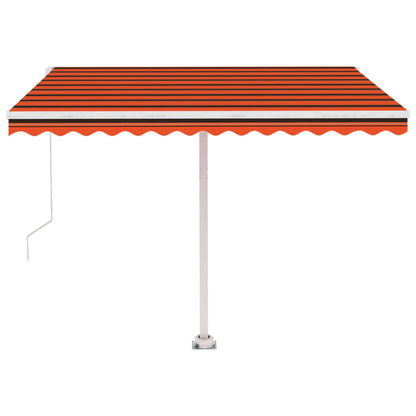 Tenda da Sole Manuale con LED 300x250cm Arancione e Marrone