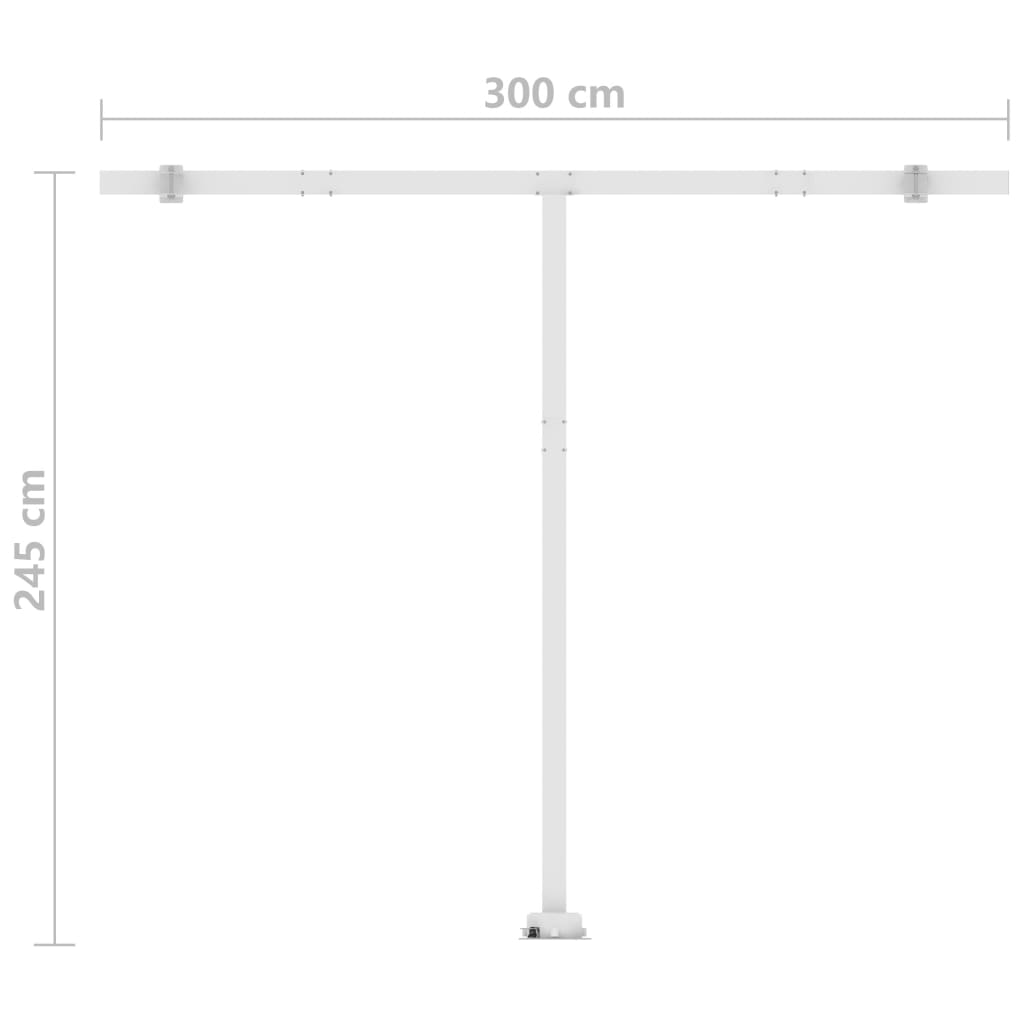 Tenda da Sole Manuale con LED 300x250cm Arancione e Marrone - homemem39