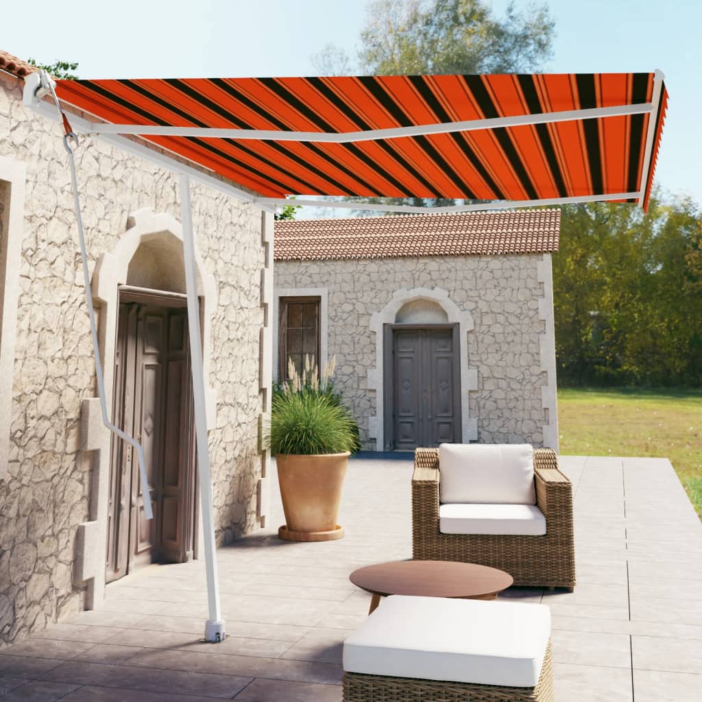 Tenda da Sole Automatica Autoportante 300x250cm Arancio Marrone - homemem39