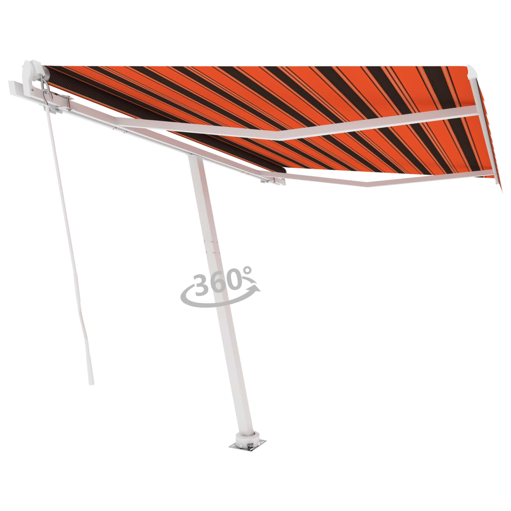 Tenda da Sole Retrattile Manuale 350x250 cm Arancione e Marrone