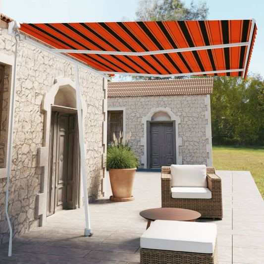 Tenda da Sole Retrattile Manuale 350x250 cm Arancione e Marrone