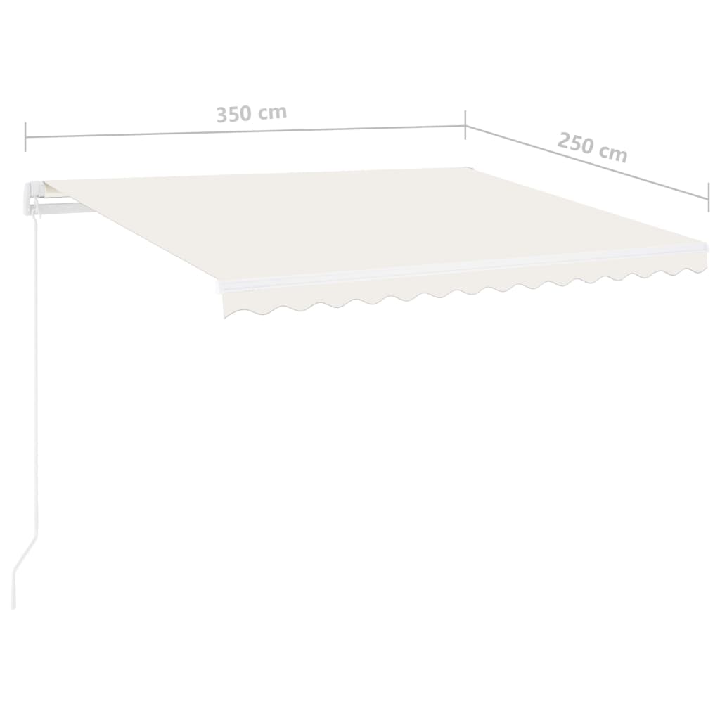 Tenda da Sole Retrattile Manuale con LED 350x250 cm Crema - homemem39