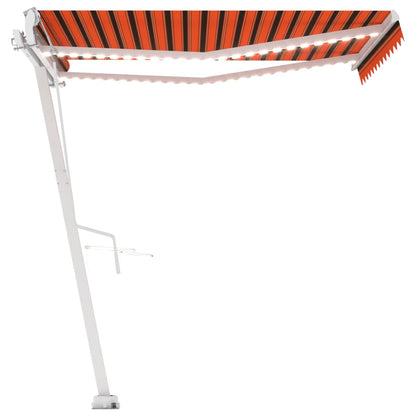 Tenda Automatica Sensore Vento e LED 350x250 cm Arancio Marrone