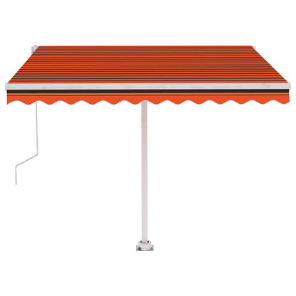 Tenda Automatica Sensore Vento e LED 350x250 cm Arancio Marrone