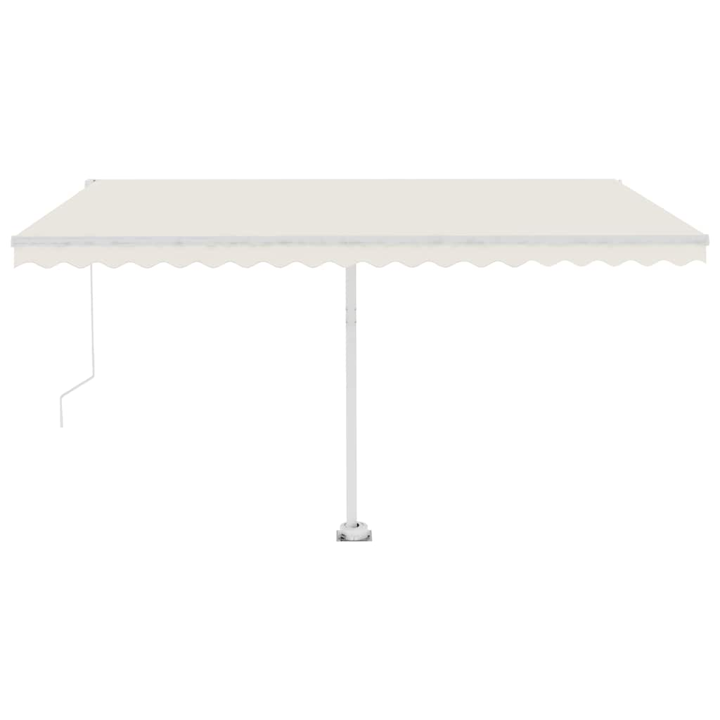 Tenda da Sole Retrattile Manuale con LED 400x300 cm Crema - homemem39