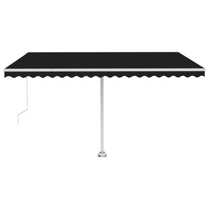 Tenda da Sole Retrattile Manuale con LED 400x300 cm Antracite - homemem39