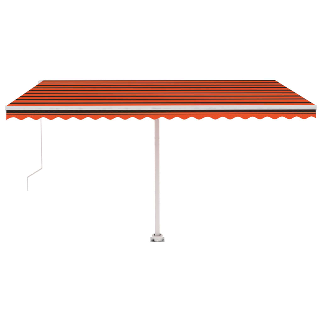 Tenda da Sole Retrattile Manuale LED 400x300 cm Arancio Marrone - homemem39