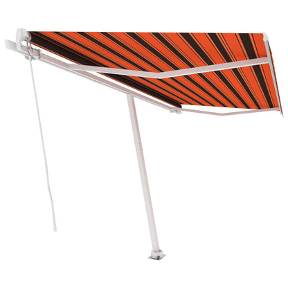 Tenda Retrattile Manuale con Palo 450x300 cm Arancio Marrone