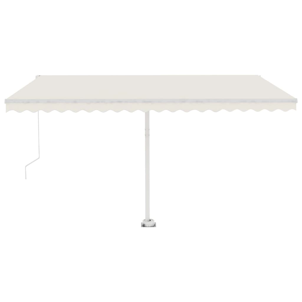 Tenda da Sole Retrattile Manuale con LED 450x300 cm Crema - homemem39