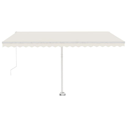 Tenda da Sole Retrattile Manuale con LED 450x300 cm Crema