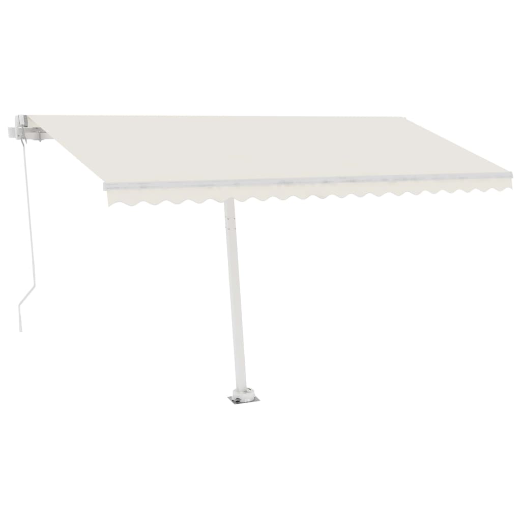 Tenda da Sole Retrattile Manuale con LED 450x300 cm Crema