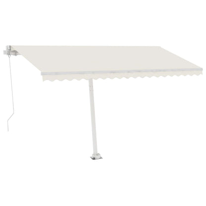 Tenda da Sole Retrattile Manuale con LED 450x300 cm Crema - homemem39