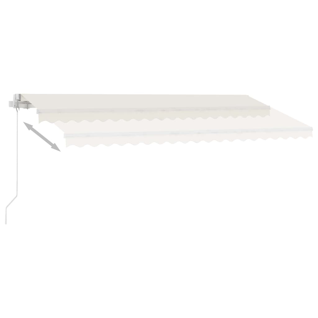 Tenda da Sole Retrattile Manuale con LED 450x300 cm Crema - homemem39