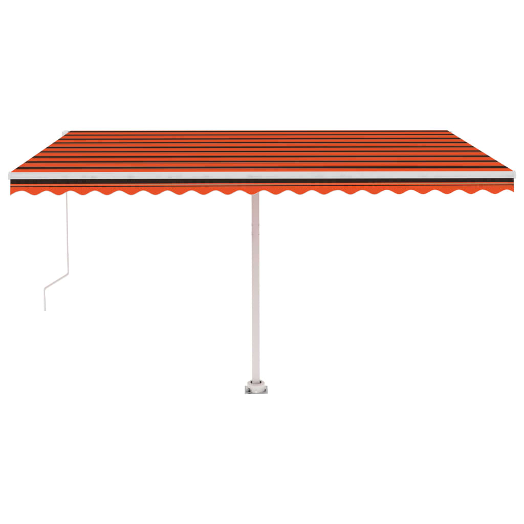 Tenda da Sole Retrattile Manuale LED 450x300 cm Arancio Marrone - homemem39