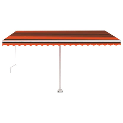 Tenda da Sole Retrattile Manuale LED 450x300 cm Arancio Marrone