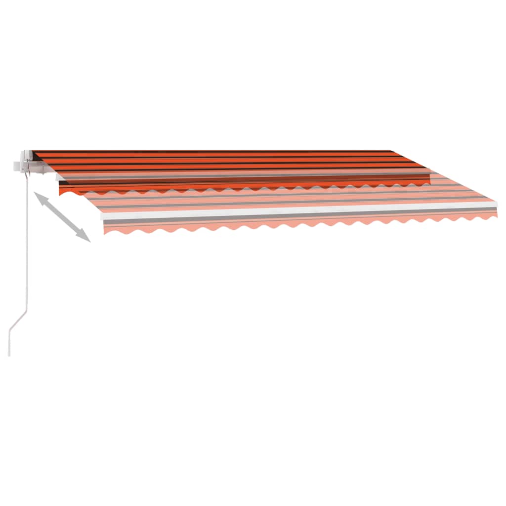 Tenda da Sole Retrattile Manuale LED 450x300 cm Arancio Marrone - homemem39