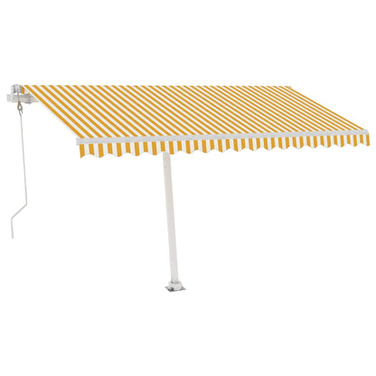 Tenda da Sole Autoportante Automatica 450x300 cm Gialla Bianca - homemem39