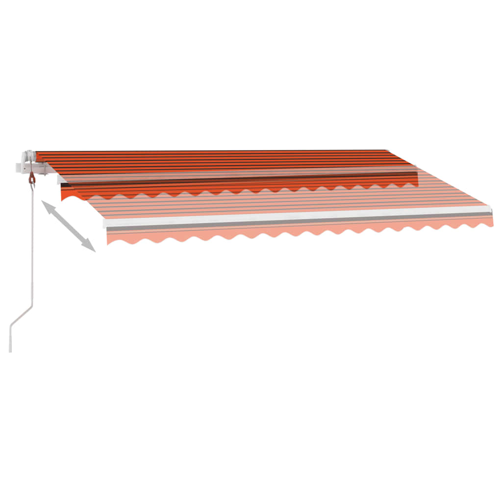 Tenda Retrattile Automatica con Palo 450x300 cm Arancio Marrone - homemem39