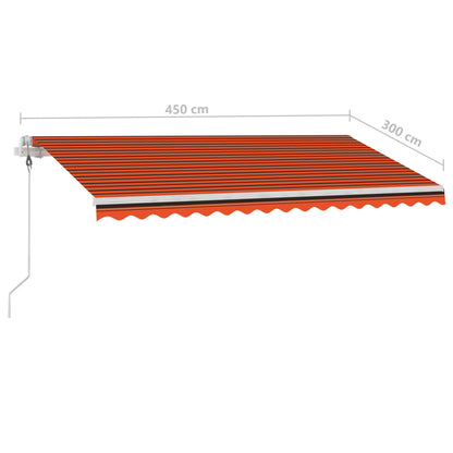 Tenda Retrattile Automatica con Palo 450x300 cm Arancio Marrone - homemem39