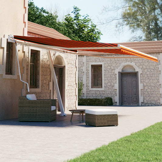 Tenda Retrattile Automatica con Palo 450x300 cm Arancio Marrone