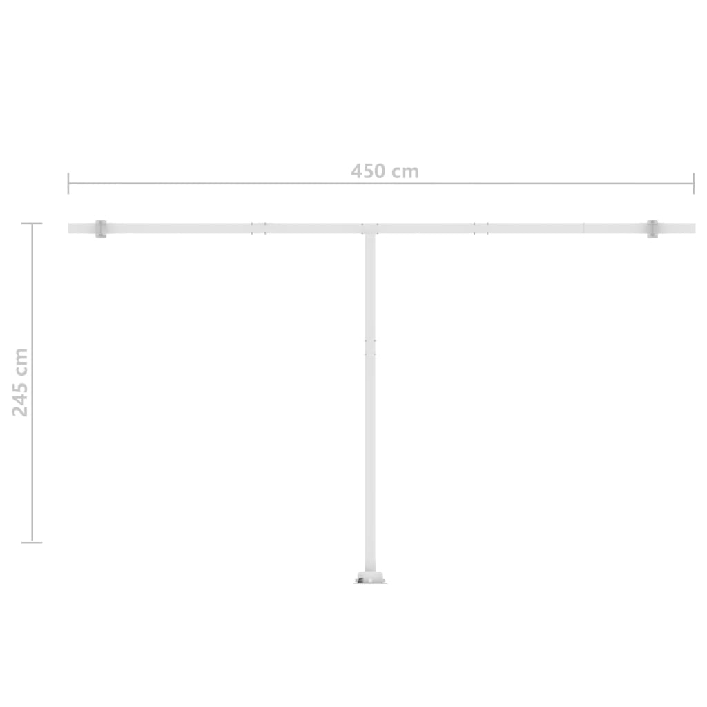 Tenda da Sole Autoportante Manuale 500x300 cm Gialla Bianca