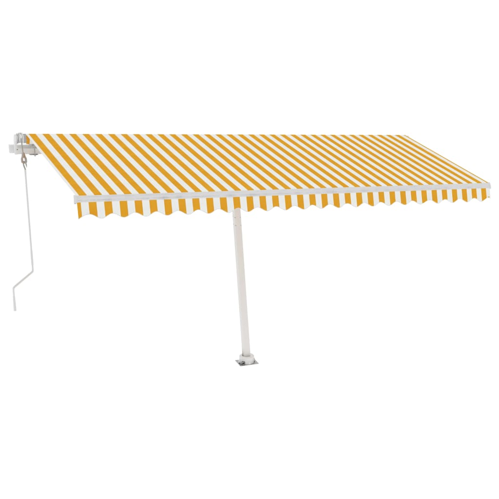 Tenda da Sole Autoportante Automatica 500x300 cm Gialla Bianca - homemem39