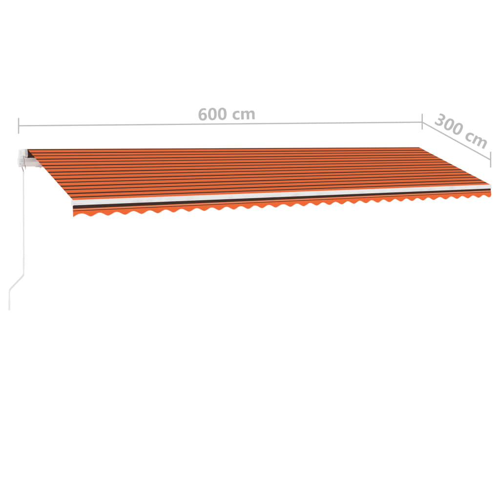 Tenda da Sole Autoportante Manuale 600x300cm Arancione Marrone - homemem39