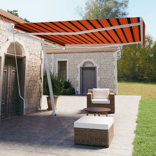 Tenda da Sole Autoportante Manuale 400x350cm Arancione Marrone