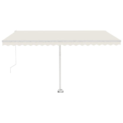 Tenda da Sole Retrattile Manuale con LED 400x350 cm Crema - homemem39