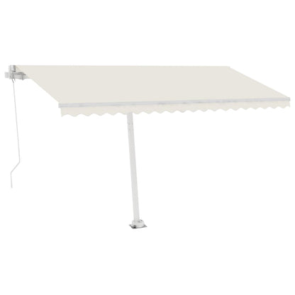 Tenda da Sole Retrattile Manuale con LED 400x350 cm Crema - homemem39