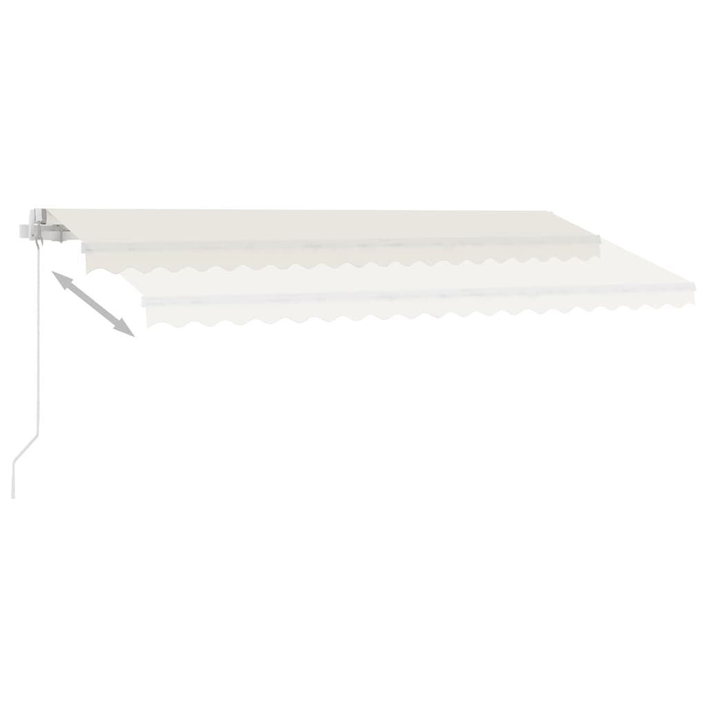 Tenda da Sole Retrattile Manuale con LED 400x350 cm Crema - homemem39