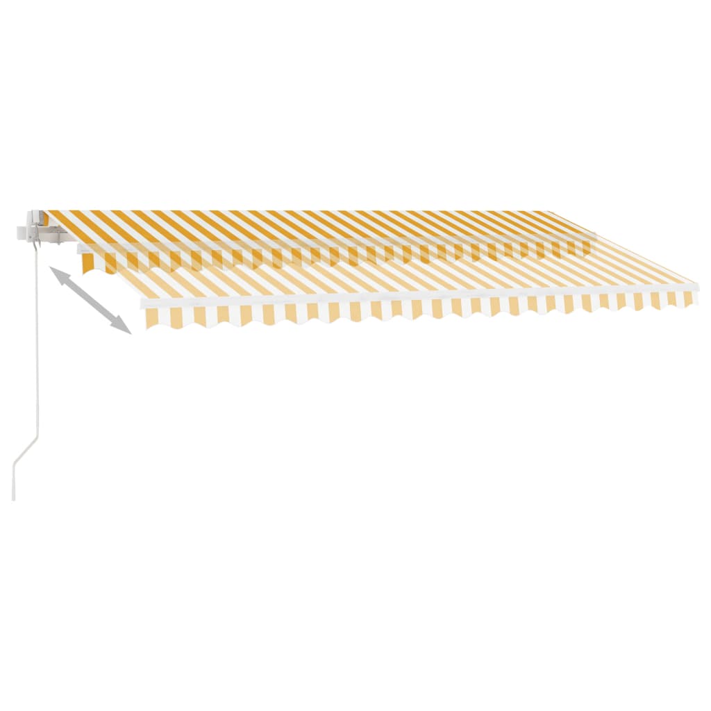 Tenda da Sole Retrattile Manuale LED 400x350 cm Giallo Bianco - homemem39