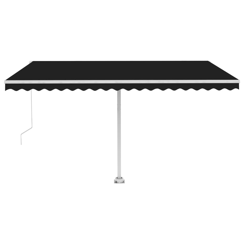 Tenda da Sole Retrattile Manuale con LED 400x350 cm Antracite - homemem39