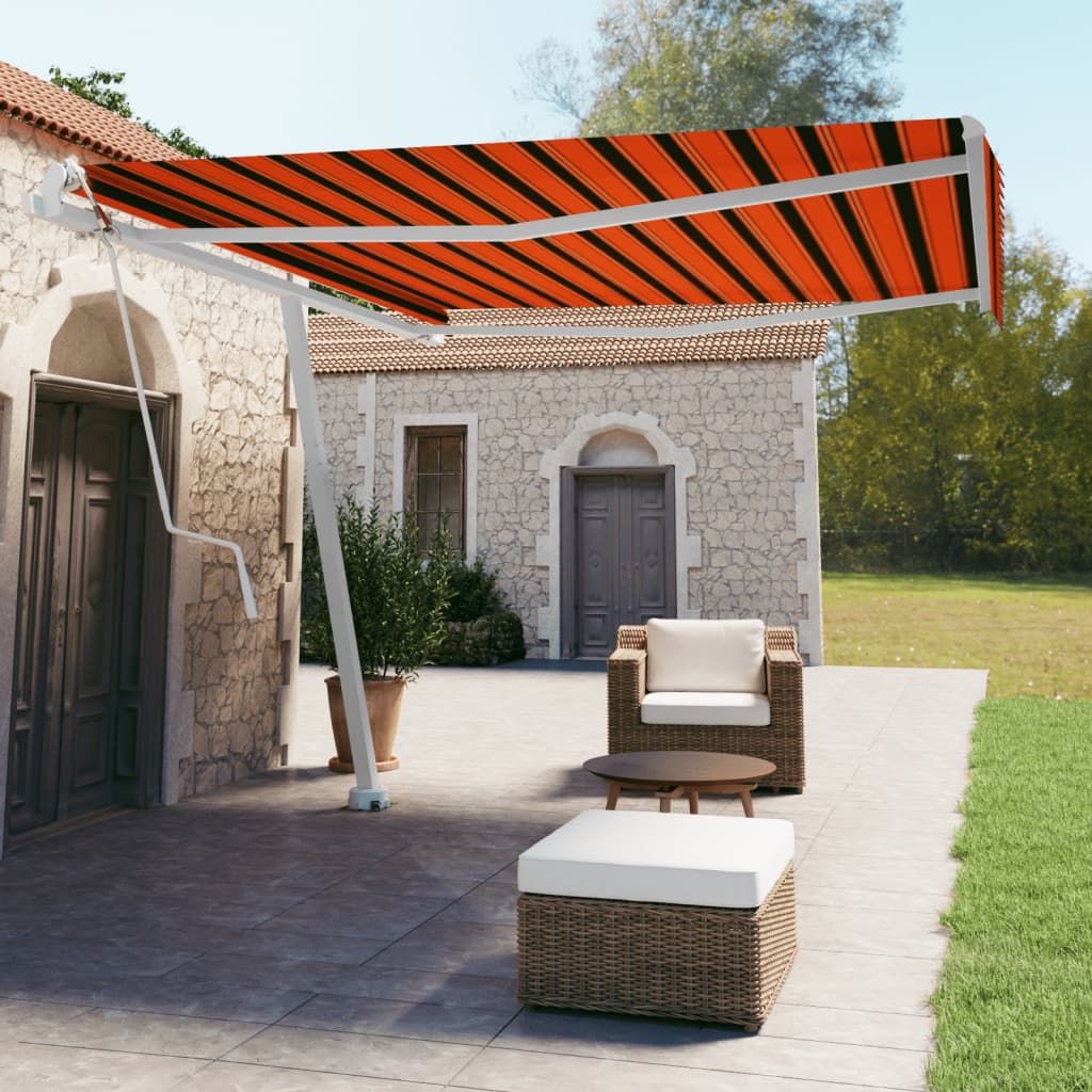 Tenda da Sole Autoportante Automatica 400x350cm Arancio Marrone - homemem39