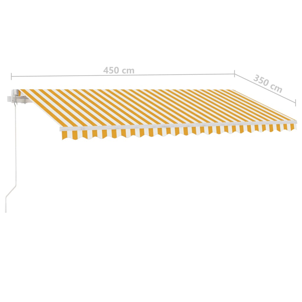 Tenda da Sole Manuale Autoportante 450x350 cm Gialla/Bianca