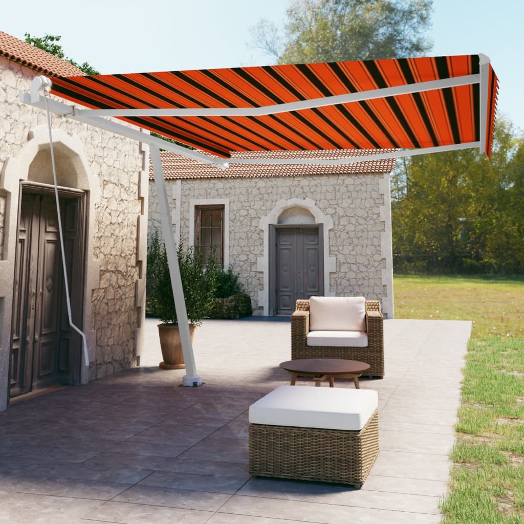 Tenda da Sole Autoportante Manuale 450x350cm Arancione Marrone