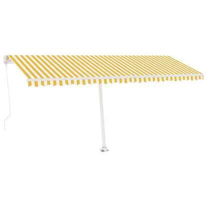 Tenda da Sole Autoportante Manuale 500x350 cm Gialla Bianca